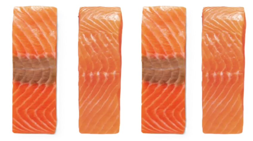 Frozen skinless Atlantic salmon portions
